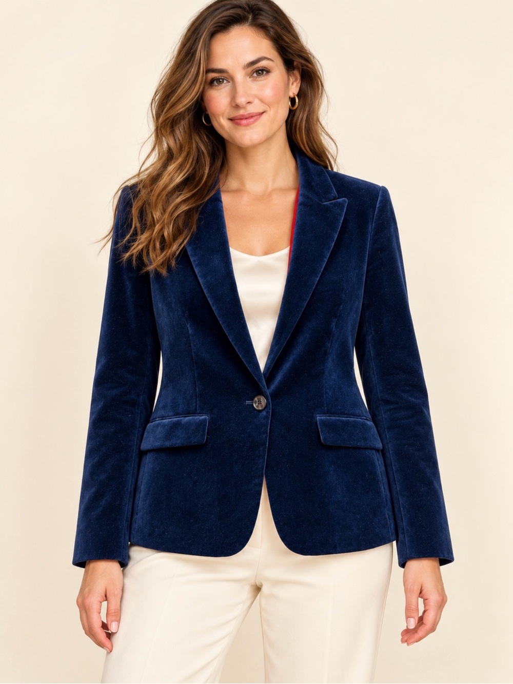 Talbots Navy Velvet Single-Button Blazer size 16P